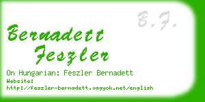 bernadett feszler business card